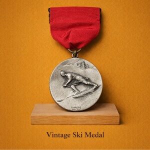 Vintage Sterling Silver Ski Medal — L.G. Balfour Co. Attleboro Mass Collectible